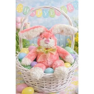 Dan Dee Pink Easter Bunny Plush 12” Collector’s Choice Floppy Ears Bow